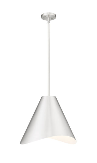 Buy brushed-nickel-with-brushed-nickel-inner-white-glass Aria Outdoor (Damp) Pendant by Z-Lite