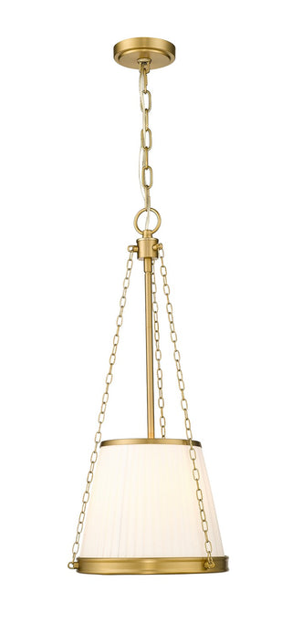 Buy modern-gold-with-white-glass-and-white-shade Madeline Pendant by Z-Lite