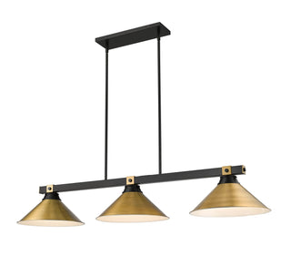 Buy matte-black-rubbed-brass-with-rubbed-brass-glass-and-brass-gold-shade Bronte Billiard by Z-Lite