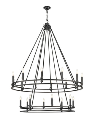 Buy matte-black-with-matte-black-glass Dennison Chandelier by Z-Lite