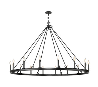 Buy matte-black-with-matte-black-glass Barclay Chandelier by Z-Lite