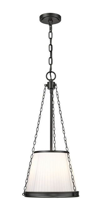 Buy matte-black-with-white-glass-and-white-shade Madeline Pendant by Z-Lite