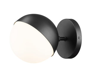 Buy matte-black Realm Sphere Outdoor (Damp) Sconce by Z-Lite