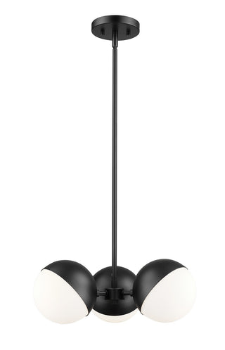 Buy matte-black-with-matte-opal-glass-and-opal-shade Realm Sphere Outdoor (Damp) Chandelier by Z-Lite