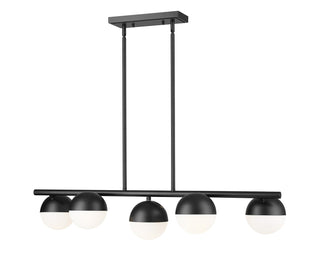 Buy matte-black-with-matte-opal-glass-and-white-shade Realm Sphere Outdoor (Damp) Chandelier by Z-Lite