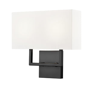 Buy matte-black-with-white-glass-and-white-shade Saxon Sconce by Z-Lite