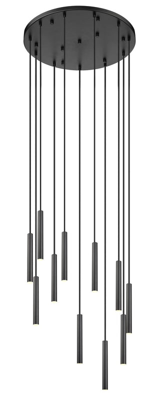 Buy matte-black-with-matte-black-glass-and-black-shade Forest Outdoor (Damp) Chandelier by Z-Lite