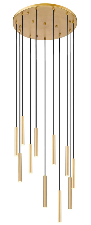 Buy modern-gold-with-modern-gold-glass-and-gold-shade Forest Outdoor (Damp) Chandelier by Z-Lite