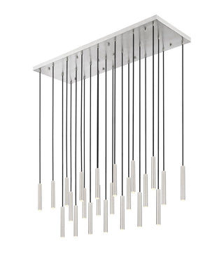 Buy brushed-nickel-with-brushed-nickel-glass Forest Outdoor (Damp) Chandelier by Z-Lite