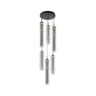 Buy matte-black-smoked-glass Bambu Chandelier by Matteo Lighting