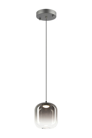 Buy matte-black-with-clear-to-gradient-smoke-glass-glass-and-smoke-shade Refrax Pendant by Matteo Lighting