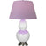 Lily Glazed Ceramic w/Antique Silvered with Lavender W/ Plum Lining Fabric Shade Glass and Pink Shade