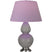 Smokey Taupe Glazed Ceramic w/Antique Silvered with Lavender W/ Plum Lining Fabric Shade Glass and Pink Shade