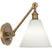 Warm Brass/Cased White Glass Shade w/ Polished and White Shade
