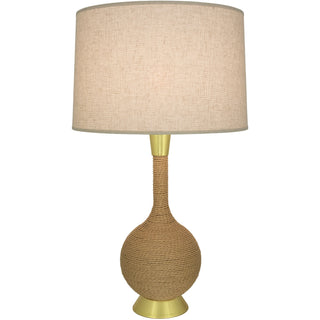 Buy natural-rope-w-modern-brass-with-open-weave-heather-linen-shade-glass-and-woven-natural-shade Hatteras Table Lamp by Robert Abbey