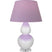 Lily Glazed Ceramic w/Lucite with Lavender W/ Plum Lining Fabric Shade Glass and Pink Shade