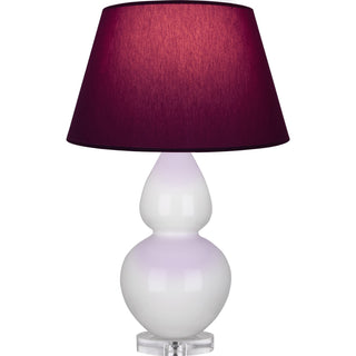 Buy lily-glazed-ceramic-w-lucite-with-plum-w-lavender-lining-fabric-shade-glass-and-red-shade Double Gourd Table Lamp by Robert Abbey