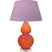 Pumpkin Glazed Ceramic w/Lucite with Lavender W/ Plum Lining Fabric Shade Glass and Purple Shade
