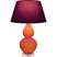 Pumpkin Glazed Ceramic w/Lucite with Plum W/ Lavender Lining Glass and Red Shade