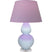 Baby Blue Glazed Ceramic w/Lucite with Lavender W/ Plum Lining Fabric Shade Glass and Pink Shade