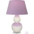 Bone Glazed Ceramic w/Lucite with Lavender W/ Plum Lining Fabric Shade Glass and Purple Shade