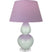 Celadon Glazed Ceramic w/Lucite with Lavender W/ Plum Lining Fabric Shade Glass and Purple Shade