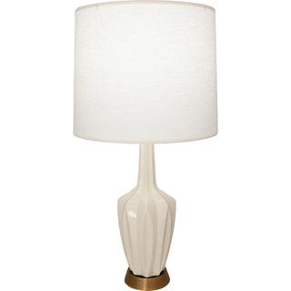 Buy bone-glazed-ceramic-w-warm-brass Emma Lamp by Robert Abbey