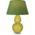 Citron Glazed Ceramic w/Lucite with Tea Green W/ Taupe Lining Fabric Shade Glass and Green Shade