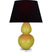 Citron Glazed Ceramic w/Lucite with Ink Black W/ Rose Red Lining Fabric Shade Glass and Black Shade