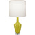 Citron Glazed Ceramic w/Polished Nickel/a Lucite with Oyster Linen Shade Glass and White Shade
