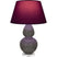 Ash Glazed Ceramic w/Lucite with Plum W/ Lavender Lining Fabric Shade Glass and Red Shade