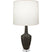 Ash Glazed Ceramic w/Polished Nickel/a Lucite with Oyster Linen Shade Glass and White Shade