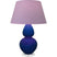 Cobalt Glazed Ceramic w/Lucite with Lavender W/ Plum Lining Fabric Shade Glass and Purple Shade
