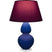 Cobalt Glazed Ceramic w/Lucite with Plum W/ Lavender Lining Fabric Shade Glass and Red Shade