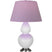 Daisy Glazed Ceramic w/Antique Silvered with Lavender W/ Plum Lining Fabric Shade Glass and Purple Shade