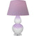 Daisy Glazed Ceramic w/Lucite with Lavender W/ Plum Lining Fabric Shade Glass and Purple Shade