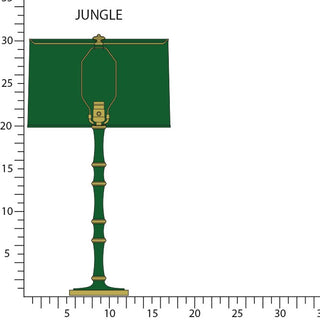 Buy jungle-w-modern-brass-with-jungle-painted-parchment-shade-glass-and-green-shade Kane Table Lamp by Robert Abbey