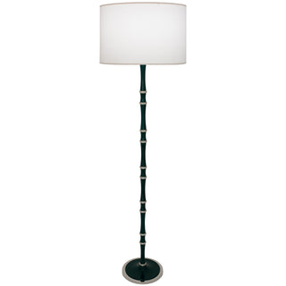 Buy jungle-w-polished-nickel-with-ascot-white-glass-and-white-shade Kane Floor Lamp by Robert Abbey