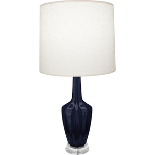 Buy midnight-blue-glazed-ceramic-w-polished-nickel-a-lucite Emma Lamp by Robert Abbey