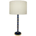 Midnight Blue/Matte Midnight Blue w/Modern Brass with Fondine Glass and White Shade