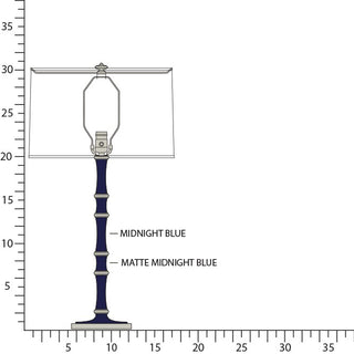 Buy midnight-blue-matte-midnight-blue-w-polished-nickel-with-ascot-white-glass-and-white-shade Kane Table Lamp by Robert Abbey