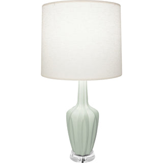 Buy matte-celadon-glazed-ceramic-w-polished-nickel-a-lucite Emma Lamp by Robert Abbey