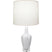 Matte Daisy Glazed Ceramic w/Polished Nickel/a Lucite with Oyster Linen Shade Glass and White Shade