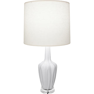 Buy matte-daisy-glazed-ceramic-w-polished-nickel-a-lucite Emma Lamp by Robert Abbey