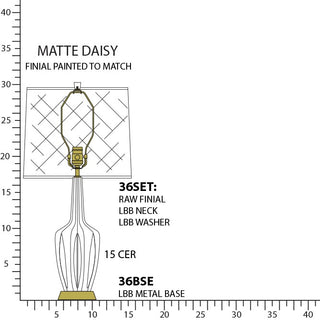 Buy matte-daisy-glazed-ceramic-w-warm-brass Emma Lamp by Robert Abbey