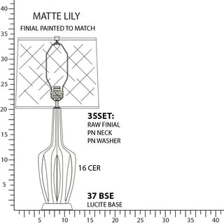 Buy matte-lily-glazed-ceramic-w-polished-nickel-a-lucite Emma Table Lamp by Robert Abbey