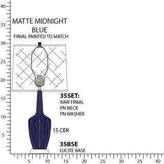 Buy matte-midnight-blue-glazed-ceramic-w-polished-nickel-a-lucite Emma Lamp by Robert Abbey