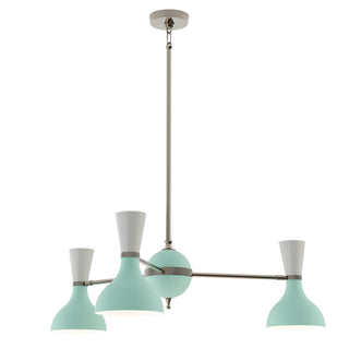 Buy polished-nickel-w-mint-lily-painted-shades Clare Chandelier by Robert Abbey
