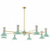 Modern Brass w/Mint/Lily Painted Shades and Multicolor Shade