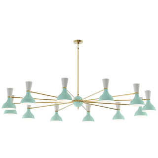 Buy modern-brass-w-mint-lily-painted-shades-with-mint-and-lily-painted-metal-shades-glass-and-multicolor-shade Clare Chandelier by Robert Abbey